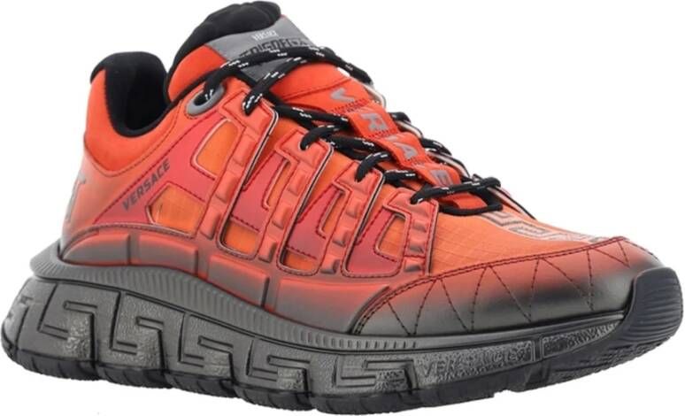 Versace Trigreca Sneakers Top Logo Detail Orange Heren