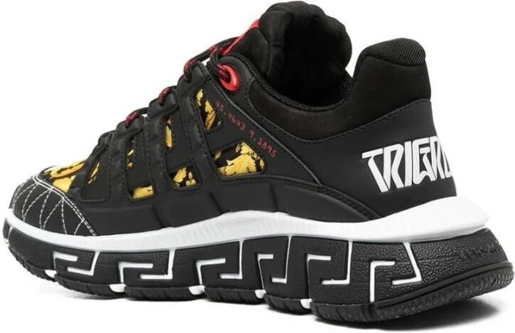 Versace Trigreca sneakers met barokprint heren polyamide Kurk polyurethaan rubber 39.5 Zwart - Foto 3