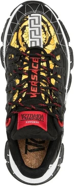Versace Trigreca sneakers met barokprint heren polyamide Kurk polyurethaan rubber 39.5 Zwart - Foto 4