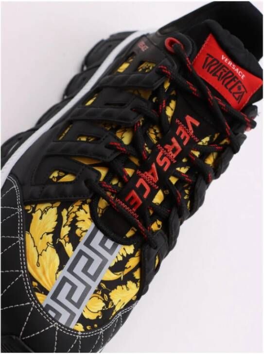 Versace Trigreca sneakers met barokprint heren polyamide Kurk polyurethaan rubber 39.5 Zwart - Foto 5