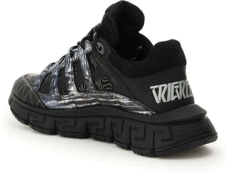 Versace Tweekleurige trigreca sneakers Zwart Heren