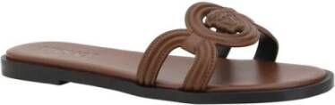 Versace Versierde Medusa Platte Sandalen Brown Dames