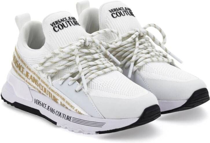 Versace Witte Damessneakers met Gouden Logo White Dames