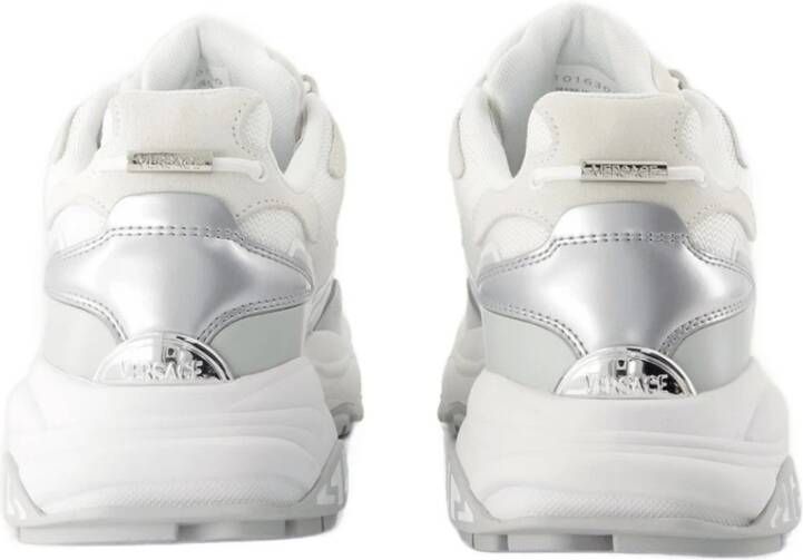 Versace Witte Leren Lage Sneakers