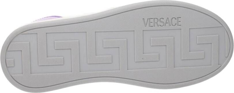 Versace Witte Leren Lage Tops Sneakers