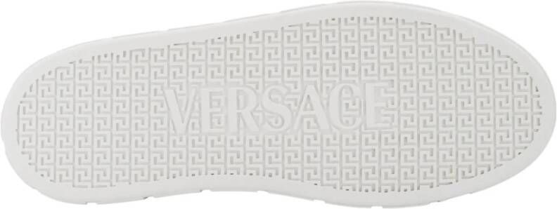 Versace Witte Leren Sneakers met Logo White Heren