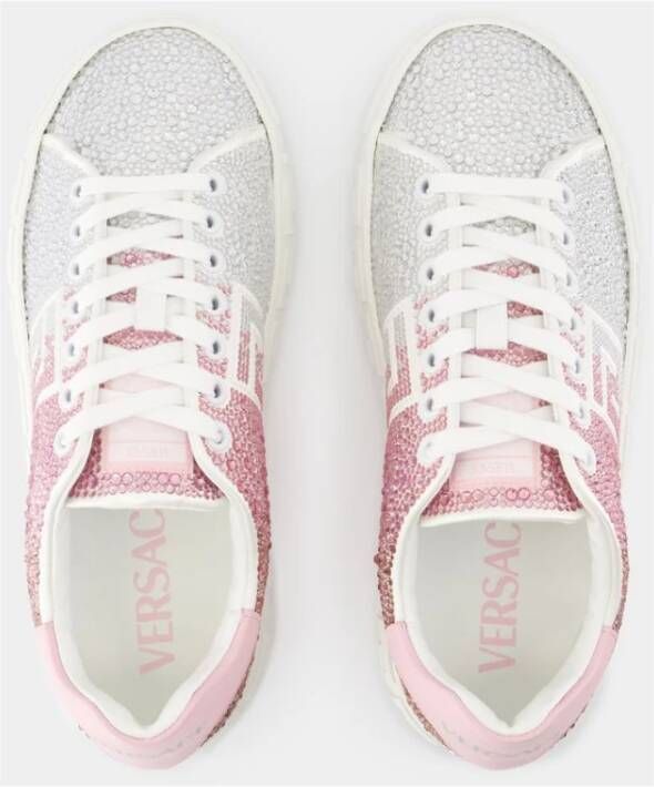 Versace Witte Leren Sneakers Ronde Neus