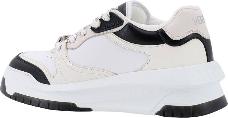 Versace Zwart Wit Sneakers Grieks Motief Aw24 White Heren