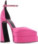 Versace Zijden Satijnen Kristal Applique Pumps Pink Dames - Thumbnail 2