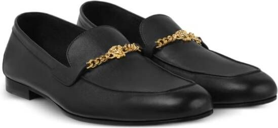 Versace Zwarte en Gouden Stijlvolle Sandalen