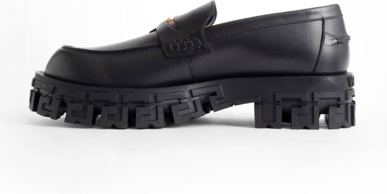 Versace Zwarte Greca Portico Loafers Black Heren