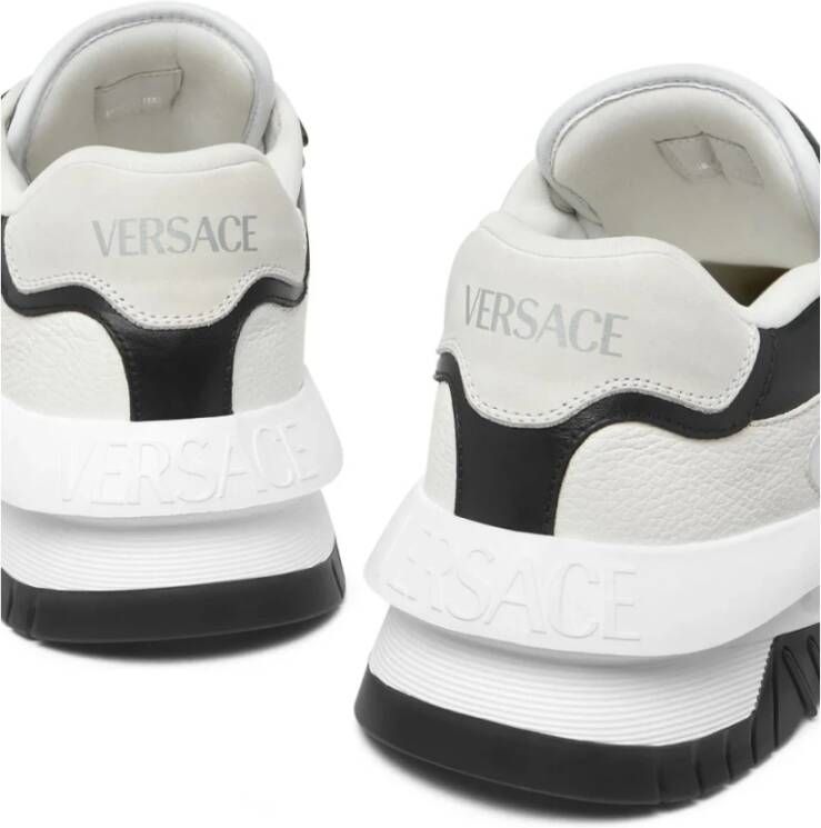 Versace Zwarte Grieks motief sneakers laag model White Heren