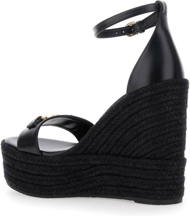 Versace Zwarte hoge hak wiggen met Medusa-detail Black Dames