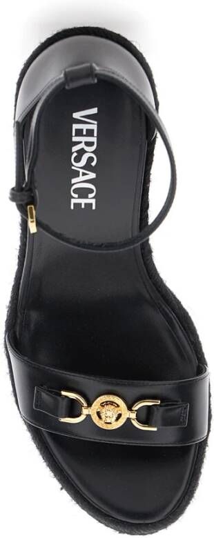 Versace Zwarte hoge hak wiggen met Medusa-detail Black Dames