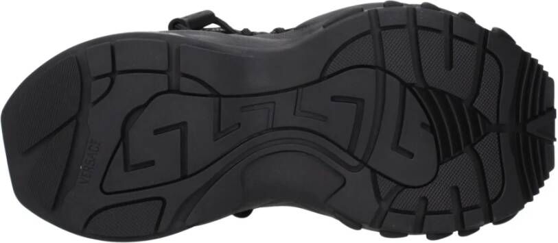 Versace Zwarte Leren Atletische Sneakers