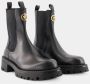 Versace Zwarte Leren Laarzen met Elasche Inzetstukken Black Dames - Thumbnail 3