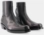 Versace Zwarte Leren Enkellaarzen Black Heren - Thumbnail 2