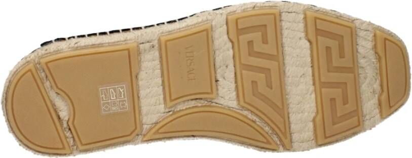 Versace Zwarte leren espadrilles met zijlogo