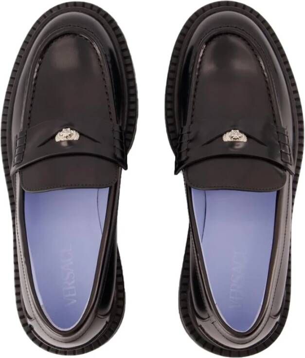 Versace Zwarte leren loafers