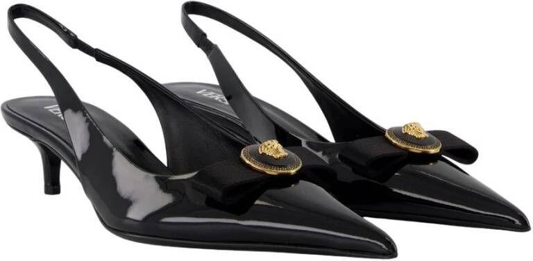 Versace Zwarte Leren Pumps Klassieke Stijl
