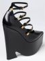 Versace Zwarte Leren Sleehak Pumps MultiStrap - Thumbnail 2