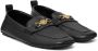 Versace Leren Driver Loafers met Metallic Detail Black Heren - Thumbnail 8