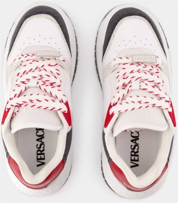 Versace Zwarte leren sneakers Odissea stijl