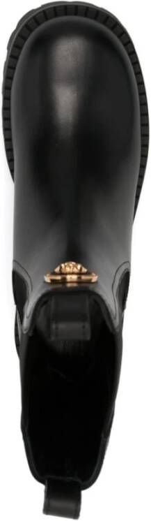 Versace Zwarte Medusa Plaque Detail Laarzen Black Dames