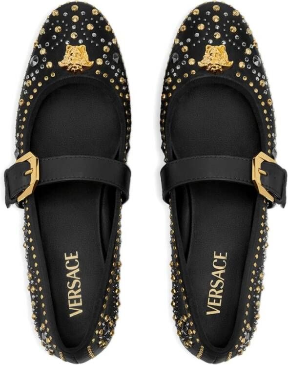 Versace Zwarte platte schoenen