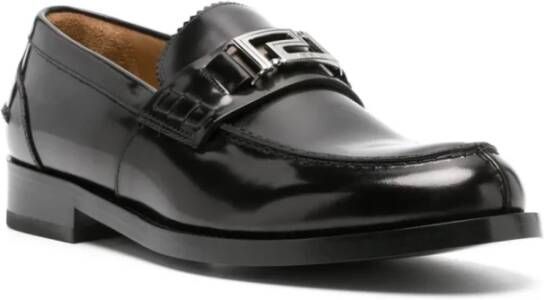 Versace Zwarte platte schoenen met Greca-hardware Black Heren