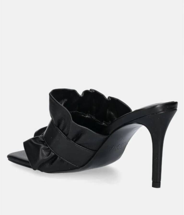 Versace Zwarte platte schoenen met ruches Black Dames