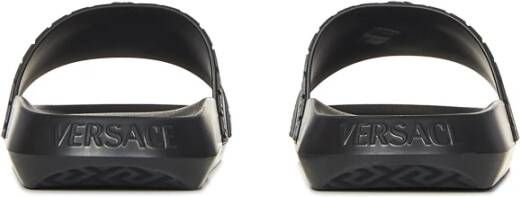 Versace Zwarte Sandalen met Medusa Detail Black Heren