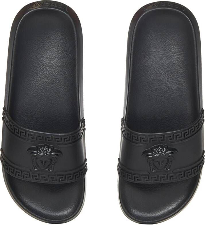 Versace Zwarte Sandalen met Medusa Detail Black Heren
