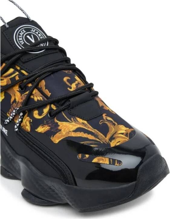 Versace Zwarte Sneakers met Glanzende Inzetstukken