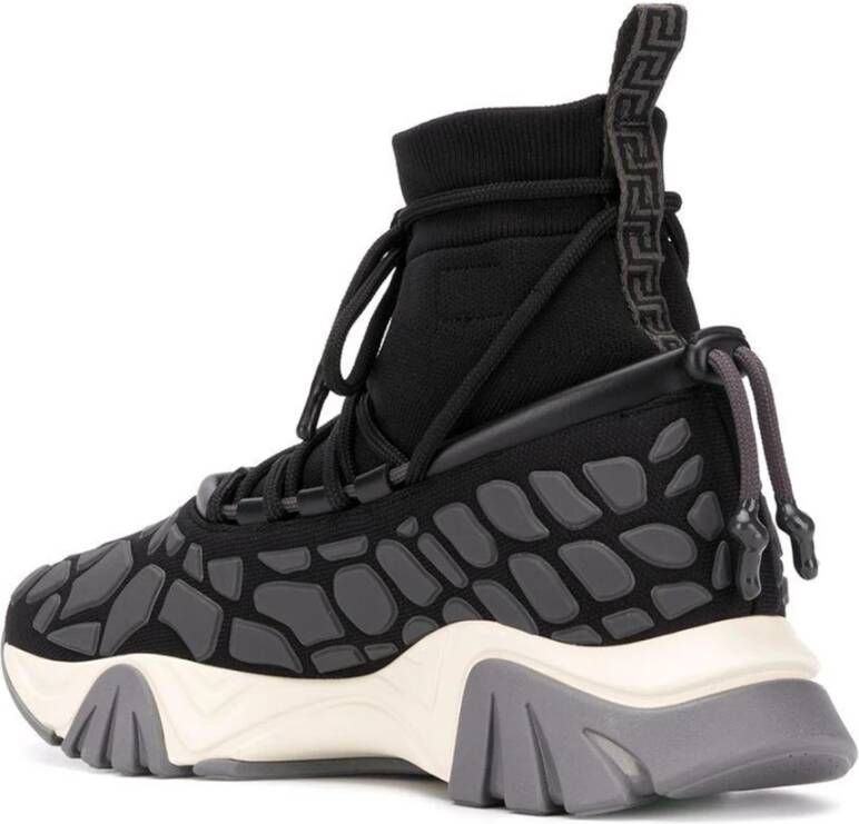 Versace Zwarte Sneakers met Kantdetail