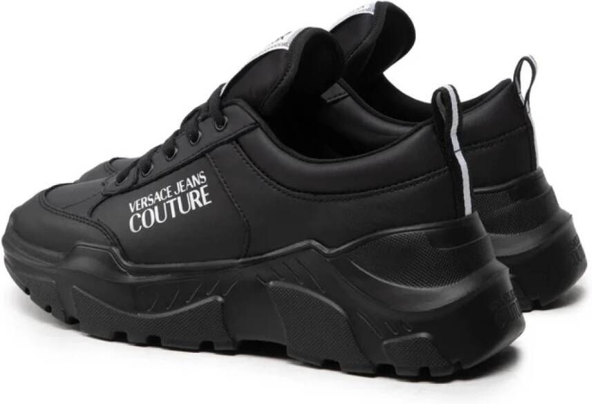 Versace Zwarte Sneakers met Logoprint Black Heren