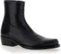 Versace Zwarte Leren Enkellaarzen Black Heren - Thumbnail 5
