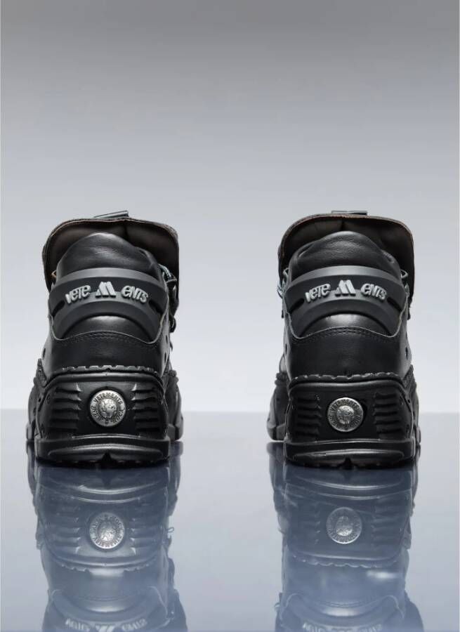 Vetements Chunky Sole Leren High-Top Sneakers Black Heren