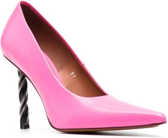 Vetements Hot Pink Leren Drill-Hak Pumps Pink Dames