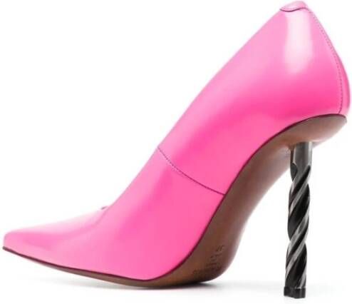 Vetements Hot Pink Leren Drill-Hak Pumps Pink Dames