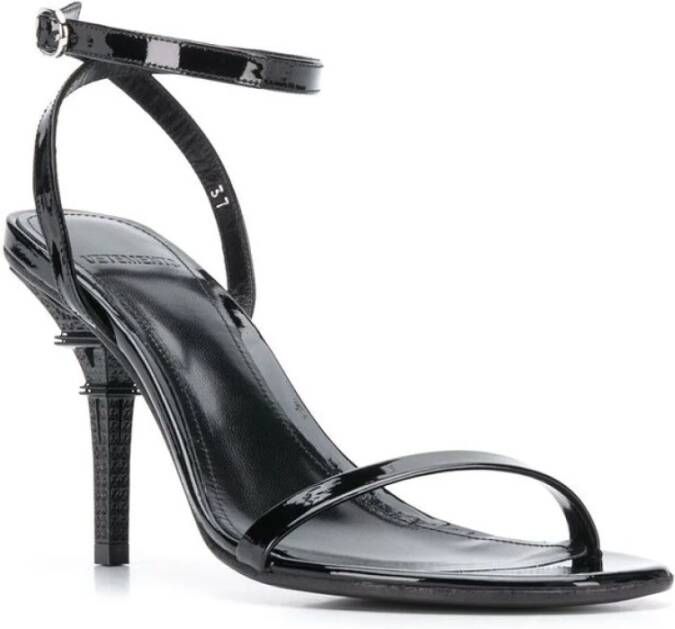 Vetements Zwarte lakleren Eiffeltoren sandalen Black Dames