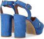 Via Roma 15 Denim Blauwe Sandaal met Hak en Kruisdetail Blue Dames - Thumbnail 4