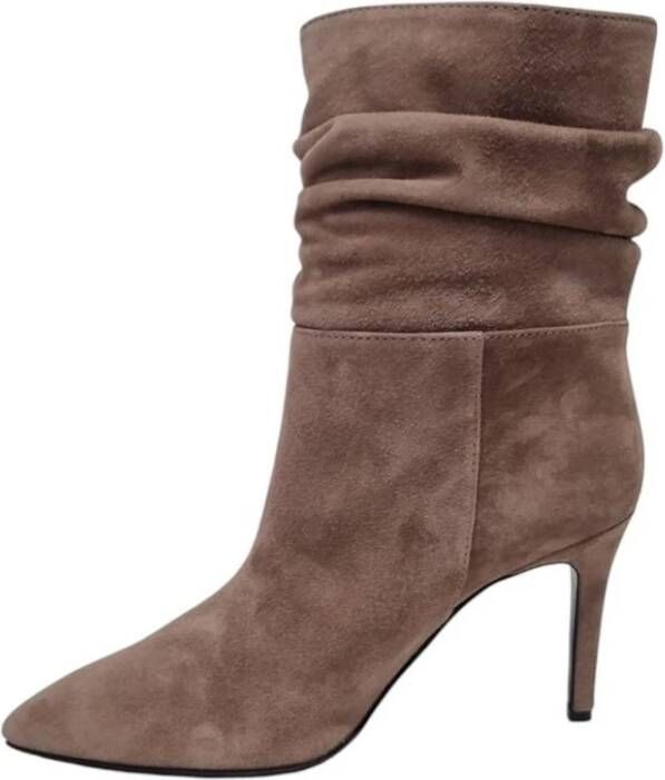 Via Roma 15 Suède Stiletto Laarzen met V-vorm