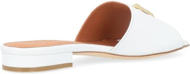Via Roma 15 Wit Nappa Leren Ciabatta Sandaal White Dames