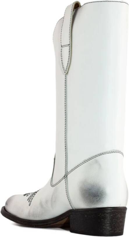 Via Roma 15 Witte Cowboy Laarzen Vintage Stijl White Dames