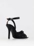 Via Roma 15 Zwarte Leren Hakken Sandalen - Thumbnail 2