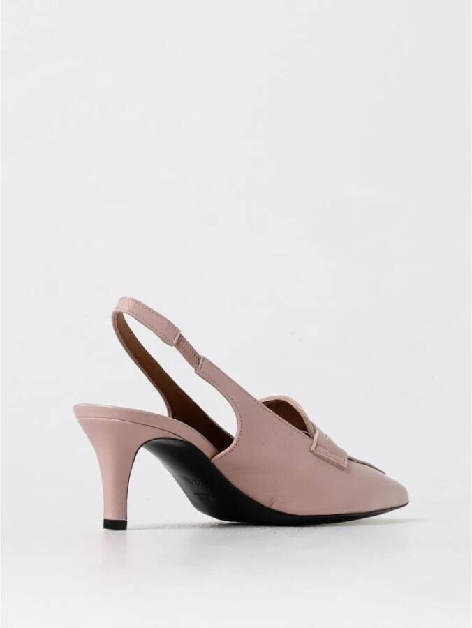Via Roma 15 Zwarte Leren Pumps met Puntneus
