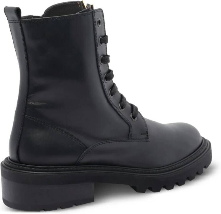 Via Roma 15 Zwarte Leren Veterschoenen