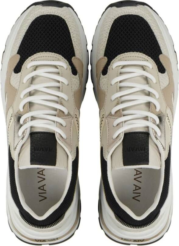 Via Vai Beige Combi Sneakers voor vrouwen Multicolor Dames