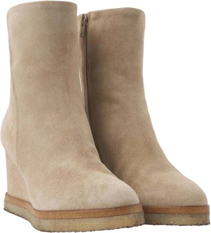 Via Vai Beige Sleehak Enkellaarsjes Aura Miley Beige Dames